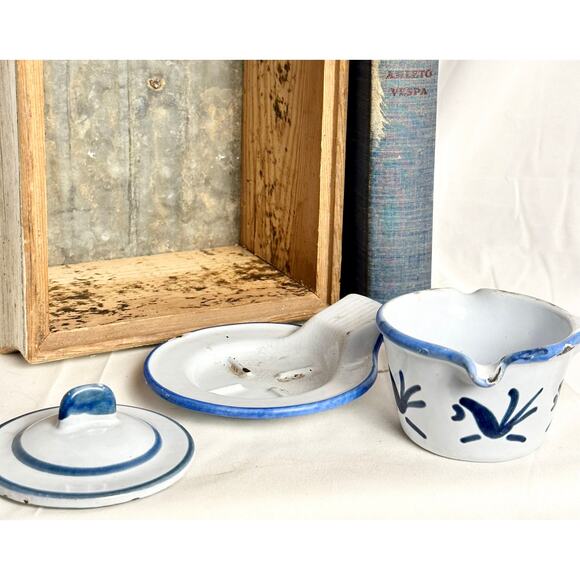 3-Piece Smorpanna Husqvarna Bluebird Vintage BUTTER WARMER, Maple Syrup, Sweden - Picture 6 of 10